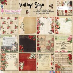   Papírkészlet 12" (30 cm), Vintage Saga / Dress My Craft Paper Pad (24 lap)
