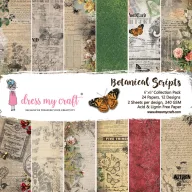   Papírkészlet 6" (15 cm), Botanical Scripts / Dress My Craft Paper Pad (24 lap)