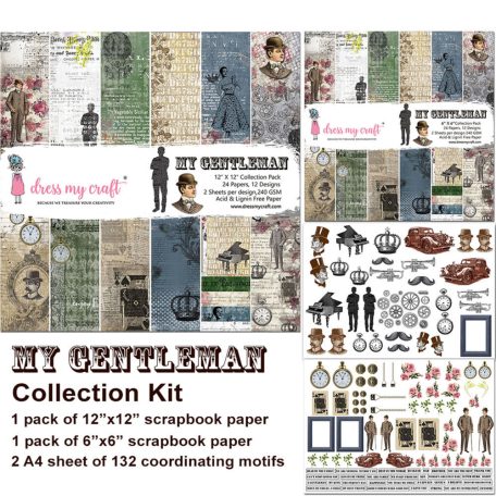 Papírkészlet 12" (30 cm), My Gentleman / Dress My Craft Collection Kit (1 csomag)