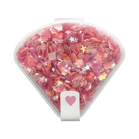 Díszítőelem - flitter , Pink Rózsaszín/ Nellie's Choice Sequins assorti (1 csomag)