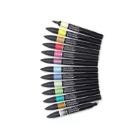   Winsor & Newton Promarker kétvégű alkoholos filc készlet 12 szín + 1 blender - SET 2 (1 csomag)