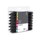 Winsor & Newton Promarker kétvégű alkoholos filc készlet 12 szín + 1 blender - SET 2 (1 csomag)