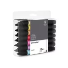 Winsor & Newton Promarker kétvégű alkoholos filc készlet 12 szín + 1 blender - SET 2 (1 csomag)