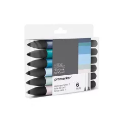   Promarker kétvégű alkoholos filc 6 szín, SKYSCAPE TONES 1 / Winsor & Newton Promarker (1 csomag)
