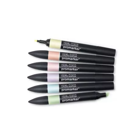 Promarker kétvégű alkoholos filc 6 szín, PASTEL TONES / Winsor & Newton Promarker (1 csomag)