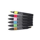 Promarker kétvégű alkoholos filc 6 szín, MID TONES / Winsor & Newton Promarker (1 csomag)