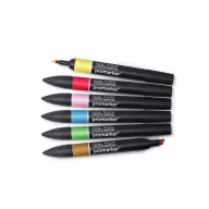   Promarker kétvégű alkoholos filc 6 szín, MID TONES / Winsor & Newton Promarker (1 csomag)
