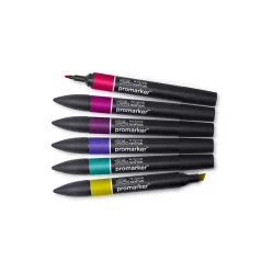   Promarker kétvégű alkoholos filc 6 szín, RICH TONES / Winsor & Newton Promarker (1 csomag)