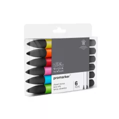   Promarker kétvégű alkoholos filc 6 szín, VIBRANT TONES / Winsor & Newton Promarker (1 csomag)