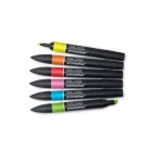 Promarker kétvégű alkoholos filc 6 szín, VIBRANT TONES / Winsor & Newton Promarker (1 csomag)