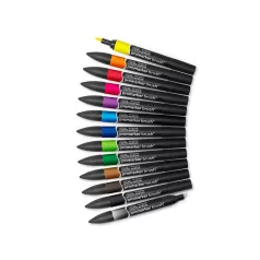  Promarker Brush kétvégű alkoholos ecsetfilc 12 szín, Vibrant Tones / Winsor & Newton Promarker Brush (1 csomag)