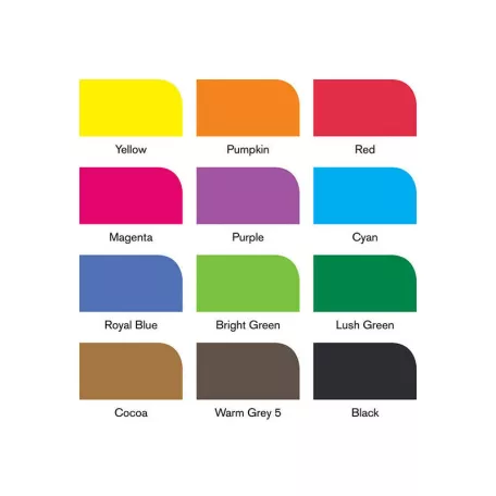 Promarker Brush kétvégű alkoholos ecsetfilc 12 szín, Vibrant Tones / Winsor & Newton Promarker Brush (1 csomag)