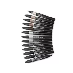   Promarker Brush kétvégű alkoholos ecsetfilc 12 szín, Neutral Tones / Winsor & Newton Promarker Brush (1 csomag)