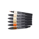 Promarker Brush kétvégű alkoholos ecsetfilc 6 szín, Skin Tones / Winsor & Newton Promarker Brush (1 csomag)