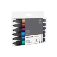   Promarker Brush kétvégű alkoholos ecsetfilc 6 szín, Rich Tones / Winsor & Newton Promarker Brush (1 csomag)
