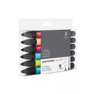  Promarker Brush kétvégű alkoholos ecsetfilc 6 szín, Mid Tones / Winsor & Newton Promarker Brush (1 csomag)