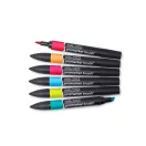 Promarker Brush kétvégű alkoholos ecsetfilc 6 szín, Mid Tones / Winsor & Newton Promarker Brush (1 csomag)