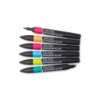 Promarker Brush kétvégű alkoholos ecsetfilc 6 szín, Mid Tones / Winsor & Newton Promarker Brush (1 csomag)