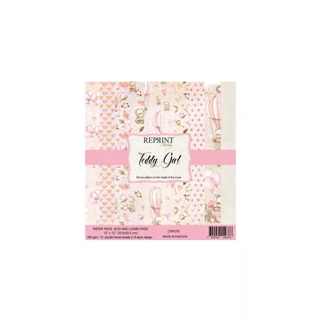 Papírkészlet 12" (30 cm), Teddy Girl / Reprint Paper Pack (10 ív)
