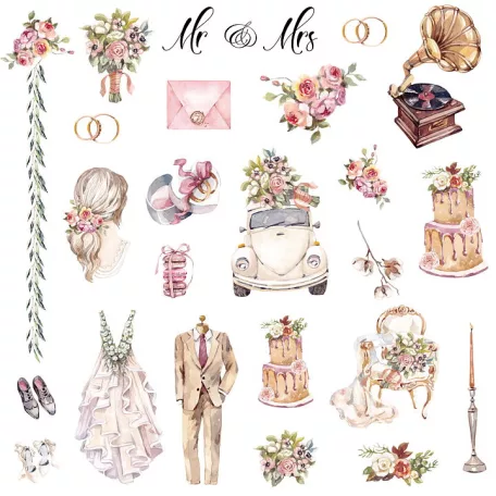 Papírkészlet 8" (20 cm), Mr & Mrs / Reprint Paper Pack (10 ív)