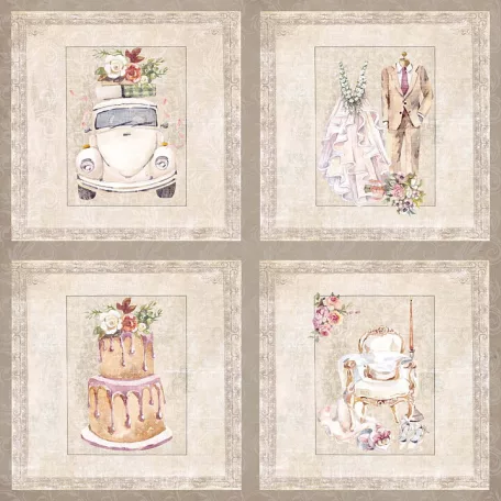 Papírkészlet 8" (20 cm), Mr & Mrs / Reprint Paper Pack (10 ív)