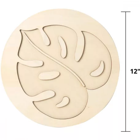 Gyanta kiöntő fa alap , Wood Plaque Leaf / Mod Podge Resin Pouring (1 db)