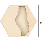 Gyanta kiöntő fa alap , Hex river / Mod Podge Resin Pouring (5 db)