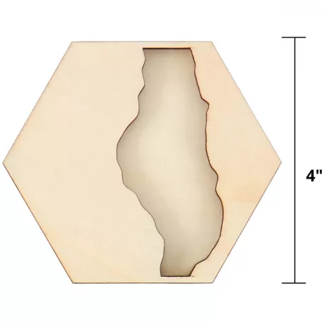 Gyanta kiöntő fa alap , Hex river / Mod Podge Resin Pouring (5 db)