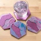 Gyanta kiöntő fa alap , Hex river / Mod Podge Resin Pouring (5 db)