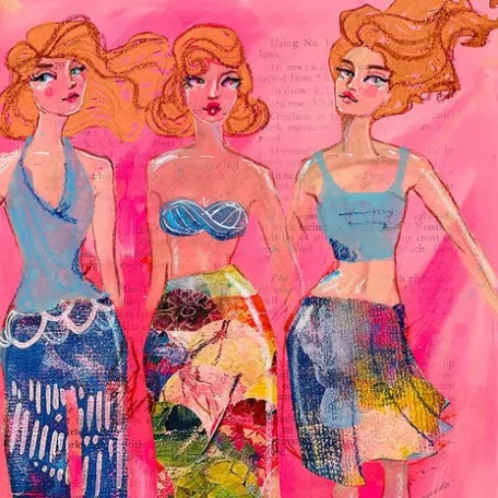 Szilikonbélyegző 6"x8", Paper Doll / Jane Davenport Clear Stamps (1 csomag)