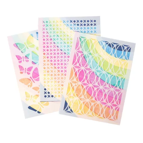 Stencil 6"x8", Flutter Stencil / AC - Vicki Boutin - Sweet Rush (3 db)