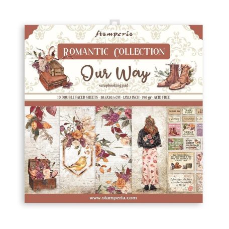 Stamperia Scrapbook papírkészlet 12" (30 cm) - Our Way - Romantic Collection - Paper Pack (10 ív)