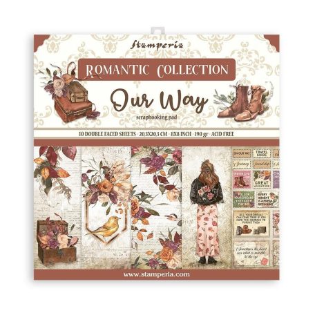 Papírkészlet 8" (20 cm), Our Way - Romantic Collection / Stamperia Paper Pack (10 ív)