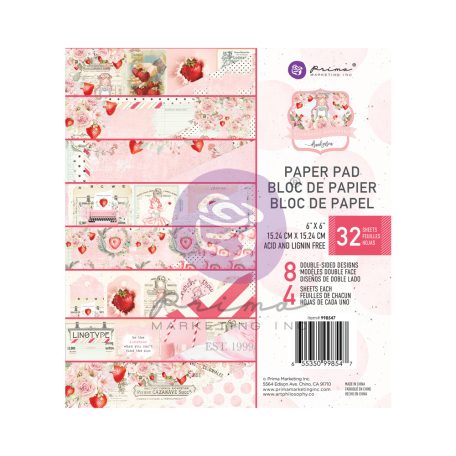 Papírkészlet 6" (15 cm), Strawberry Milkshake / Prima Marketing Paper Pad (32 lap)