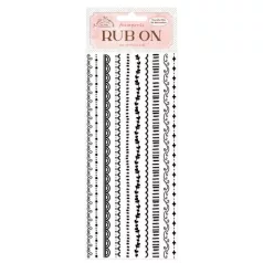   Stamperia Kaparós matrica - Border Black Create Happiness Rub-On (1 ív)