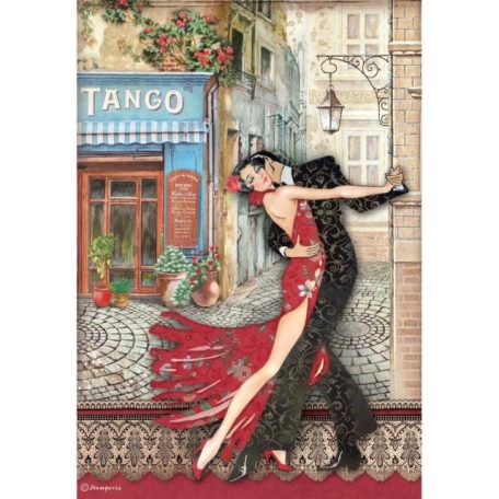 Rizspapír A4, Desire Tango/ Stamperia Rice Paper (1 ív)