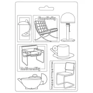  Textúra alap A5, Bauhaus Chairs/ Stamperia Soft Mould (1 db)