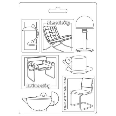 Textúra alap A5, Bauhaus Chairs/ Stamperia Soft Mould (1 db)