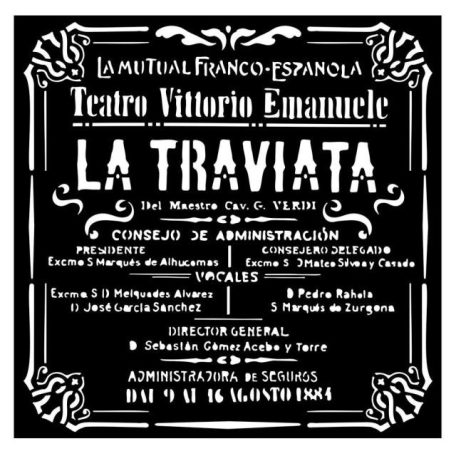 Stencil 18x18cm, Desire La Traviata/ Stamperia Thick Stencil (1 ív)