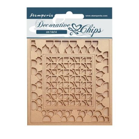 Chipboard 14x14 cm, Bauhaus Pattern/ Stamperia Decorative Chips (1 ív)