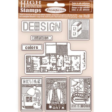 Gumibélyegző , Bauhaus Design/ Stamperia Natural Rubber Stamp (1 csomag)