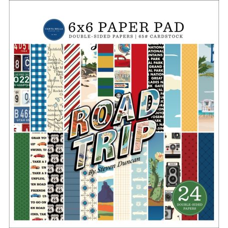 Papírkészlet 6" (15 cm), Road Trip / Carta Bella Paper Pad (24 lap)