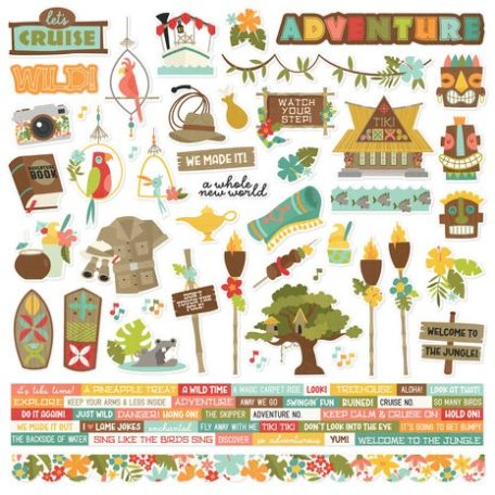 Matrica 12" (30 cm), Cardstock Stickers / Simple Stories Say Cheese Adventure At The Park (1 ív)