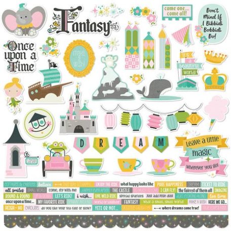 Matrica 12" (30 cm), Cardstock Stickers / Simple Stories Say Cheese Fantasy At The Park (1 ív)