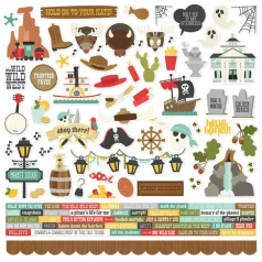   Matrica 12" (30 cm), Cardstock Stickers / Simple Stories Say Cheese Frontier At The Park (1 ív)