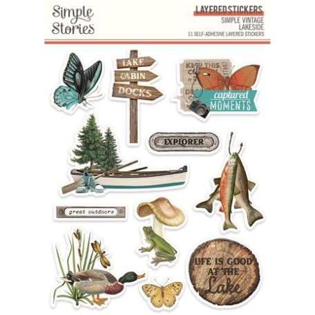 Matrica , Layered Stickers / Simple Stories Simple Vintage Lakeside (1 ív)
