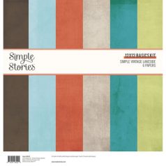   Papírkészlet 12" (30 cm), Basics Kit / Simple Stories Simple Vintage Lakeside (6 lap)