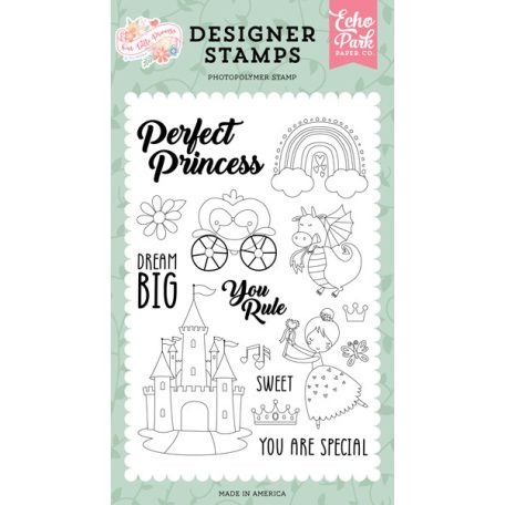 Szilikonbélyegző , Our Little Princess Perfect Princess/ Echo Park Stencil Clear Stamps (1 db)