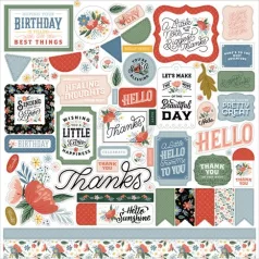   Matrica 12" (30 cm), Salutations No.2 Elements/ Echo Park Cardstock Stickers (1 csomag)