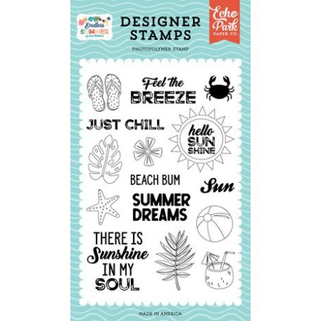 Szilikonbélyegző , Endless Summer Feel The Breeze/ Echo Park Stencil Clear Stamps (1 db)